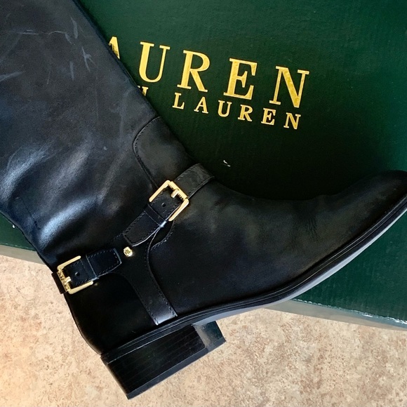 Black Ralph Lauren Boots Size 8B - Picture 5 of 7